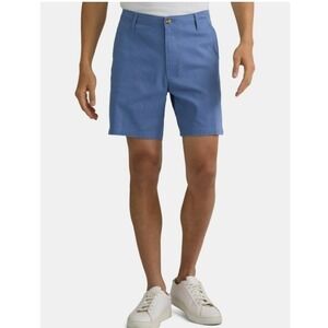 George Men's Stretch Twill Flat Front Shorts‎ 44 Blue 9" Inseam NWT